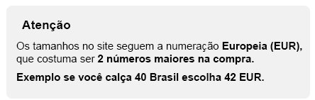 Sapatilhas Aviso