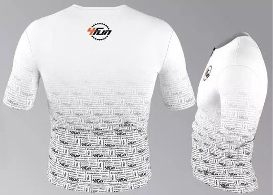 Jersey Ciclismo Cadence Manga Curta Branca Degrade 4Fun La Maglia