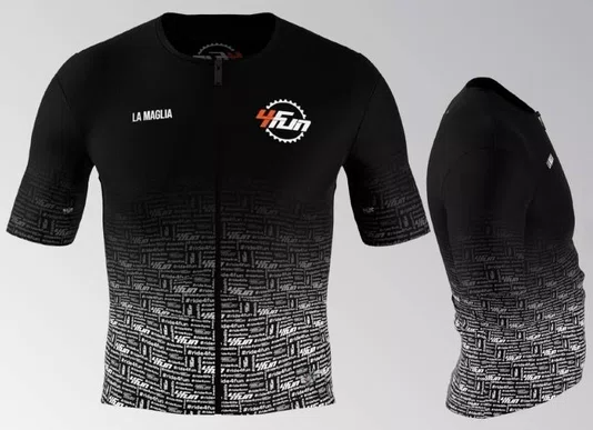 Jersey Ciclismo Cadence Manga Curta Preta Degrade 4Fun La Maglia