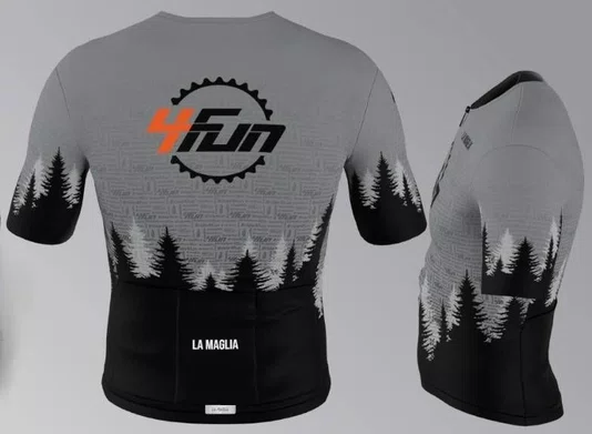 Jersey Ciclismo Cadence Manga Curta Cinza Team 4Fun La Maglia