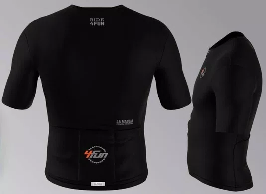 Jersey Ciclismo Cadence Premium Manga Curta Preta 4Fun La Maglia