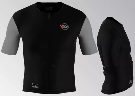 Jersey Ciclismo Cadence Premium Manga Curta Preta/Cinza 4Fun La Maglia