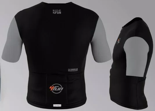 Jersey Ciclismo Cadence Premium Manga Curta Preta/Cinza 4Fun La Maglia
