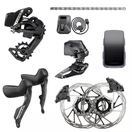 Grupo Force AXS Eletrônico E1 Flat Mount + GPS Hammerhead Karoo Sram