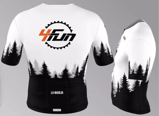 Jersey Ciclismo Cadence Manga Curta Branca Team 4Fun La Maglia